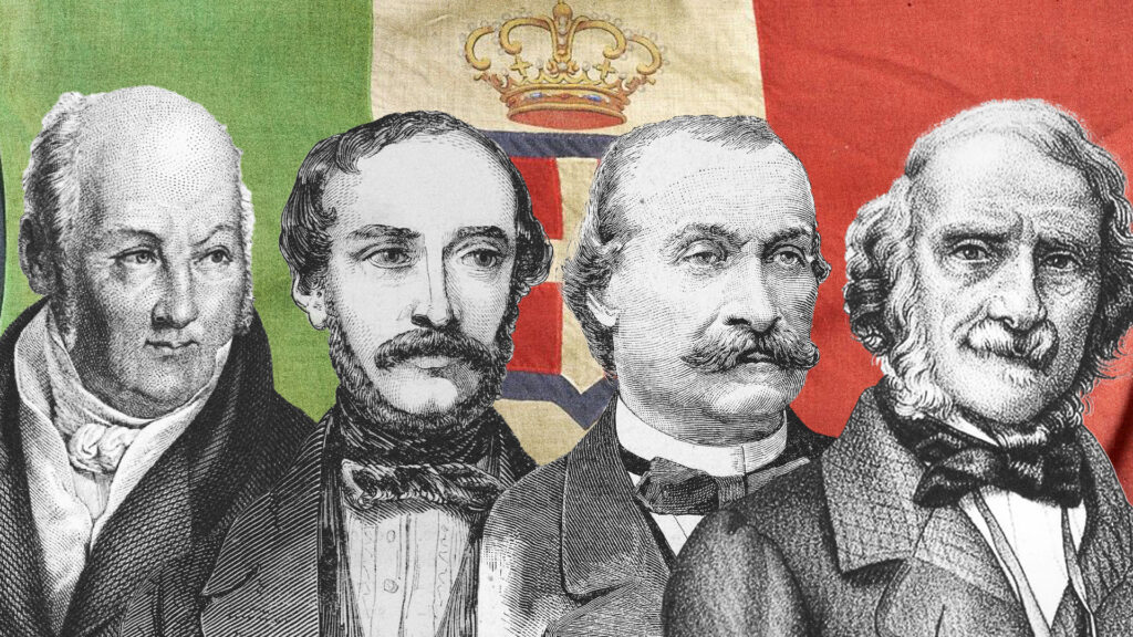 I popoli esistono davvero? - Da sinistra: Gian Domenico Romagnosi, Giuseppe Mazzini, Pasquale Stanislao Mancini, Terenzio Mamiani.