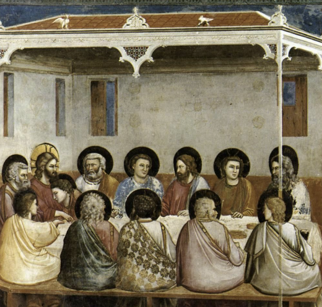 Le nature morte raccontano la vita delle società - Giotto, "L’ultima cena", affresco, 1303-1305, Cappella degli Scrovegni, Padova.