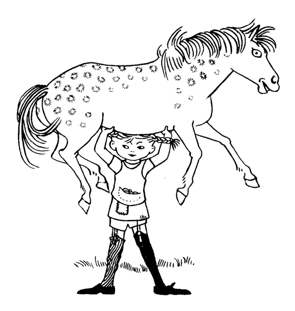 I libri per bambini devono fare paura - Astrid Lindgren, “Pippi Calzelunghe”, Salani. Disegno di Ingrid Vang Nyman.